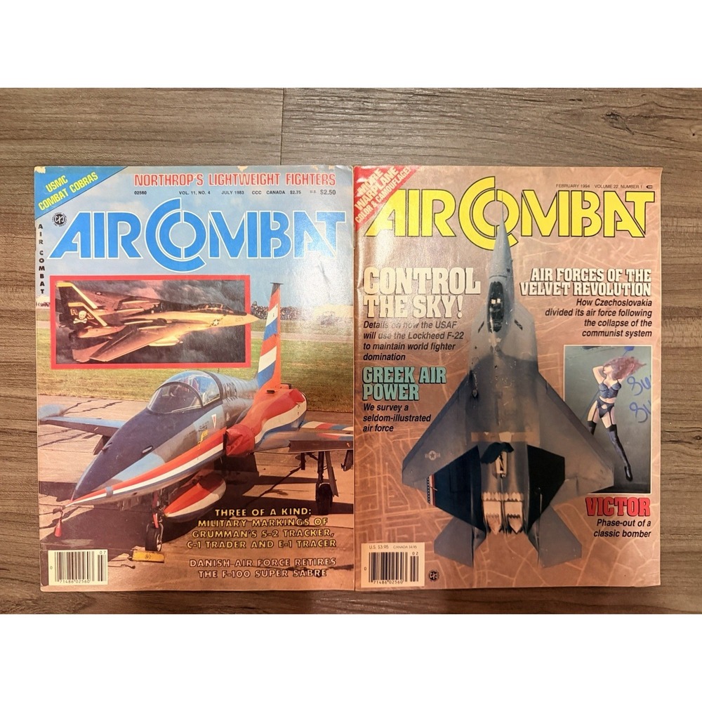 Air‎ Combat Magazine Lot F-22 F-14 Northrop Fighters USMC Cobras (1983 & 1994)